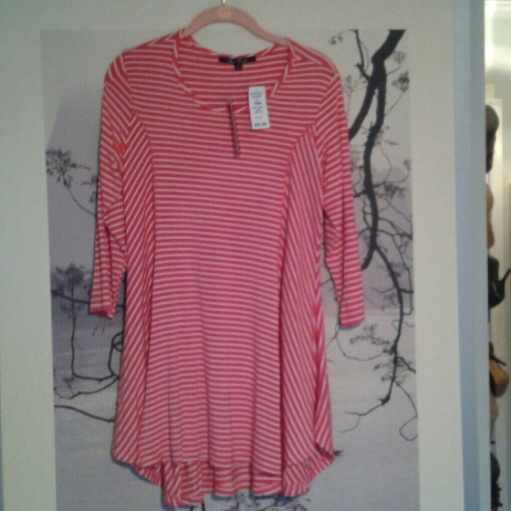 Pink and White Blouse